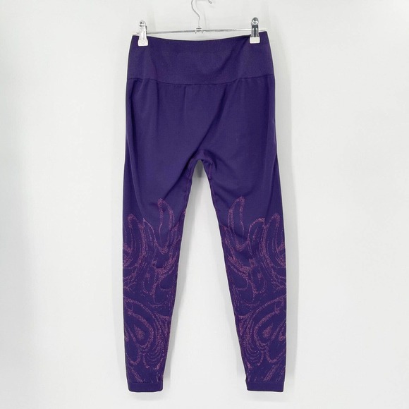 Fabletics Indigo Swirl Seamless Yoga Leggings Sz M Purple High Waisted Stretch - Picture 4 of 7